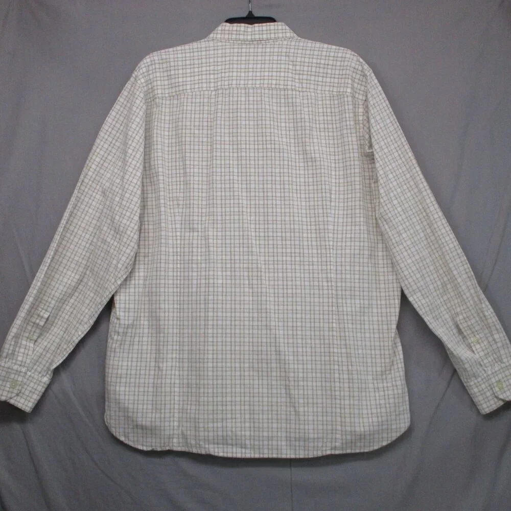 Banana Republic‎ Button Down Beige Plaid Men Size | 17-(17 1/2) - XL